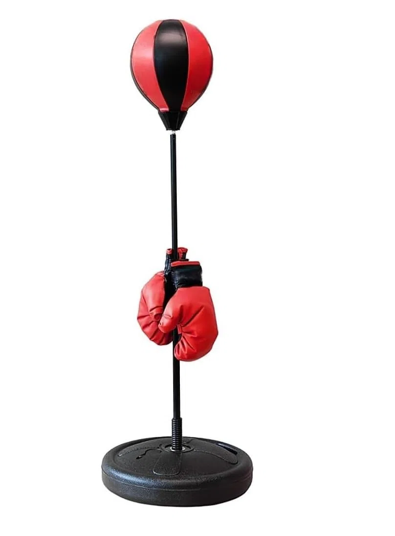 Set Pugilato Bambini Palla Pera con Piantana Regolabile Sacco da Pugilato Boxe con Guantoni per Bambini Allenamento Sacco Guanti da Boxe Combattimento Sparring Kickboxing Sacchi Sport