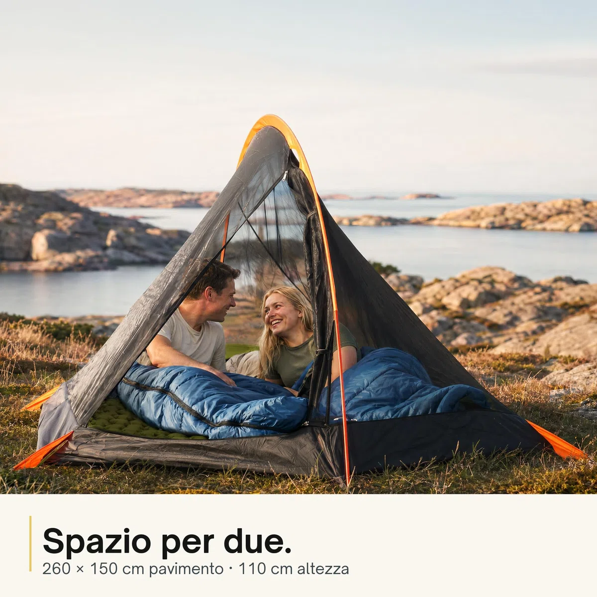 Trinordic Tenda Leggera 1-2 Persone – Tunnel Arco Singolo, 1,7 kg Peso Minimo, 3000 mm Impermeabile, Verde Oliva