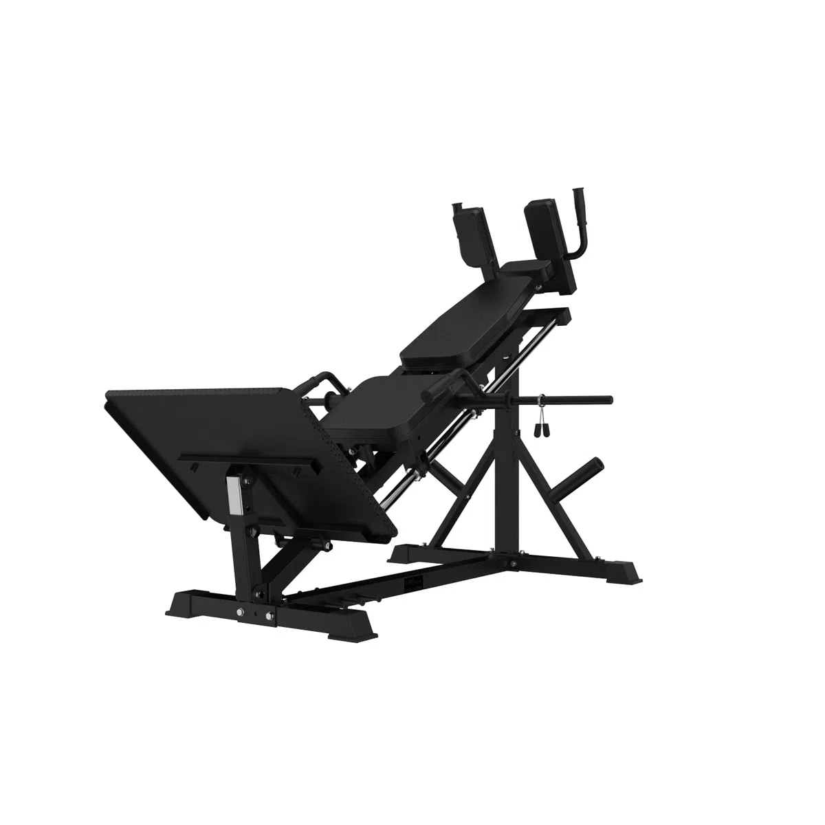 Bad Company Pressa per gambe & Hackenschmidt Macchina con blocco di sollevamento polpacci I Stazione di potenza per Homegym compatibile con dischi da 30 mm e/o 50 mm I BCA-149/B