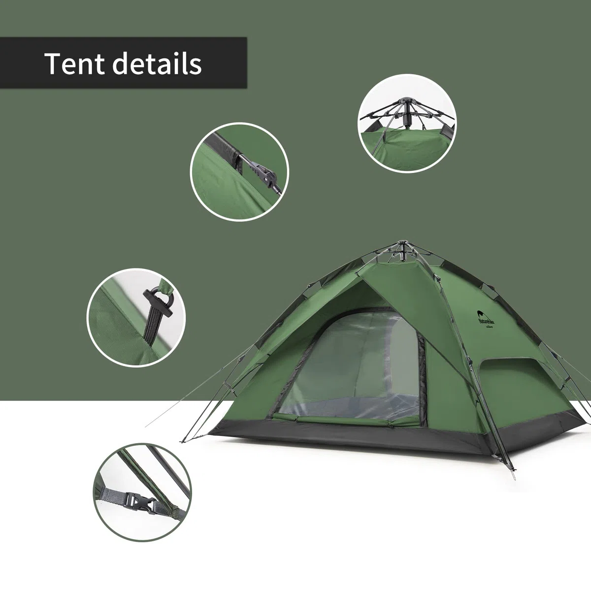 Naturehike Tenda Pop Up Tenda da Campeggio Automatica 3/4 Persone Tenda a Cupola a Due Piani Tenda Familiare Grande con Borsa per il Trasporto