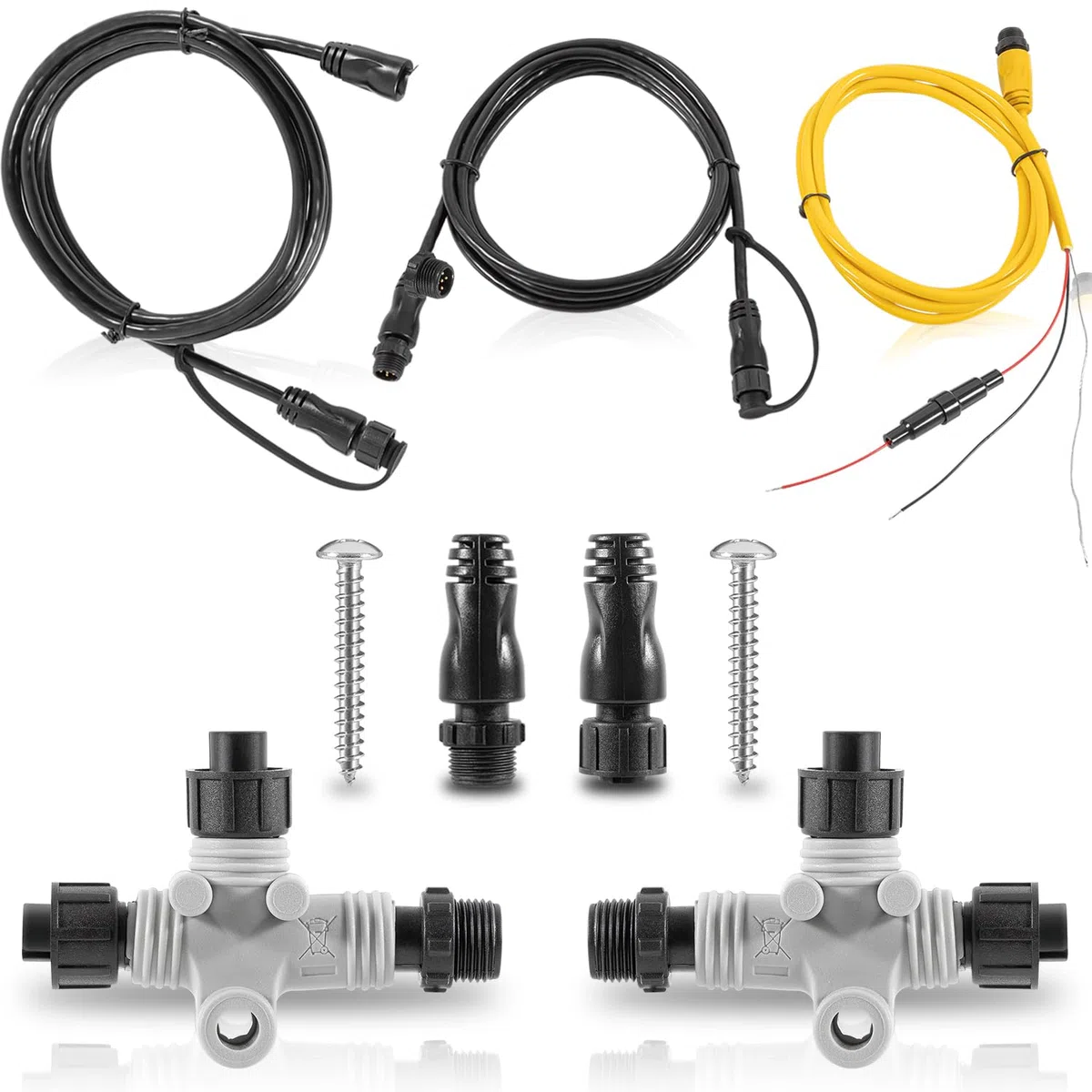 010-11442-00 NMEA 2000 Starter Kit per Garmin ECHOMAP Chirp, ECHOMAP Plus, cavo di alimentazione NMEA 2000, cavo backbone con connettore a T e terminatore maschio femmina