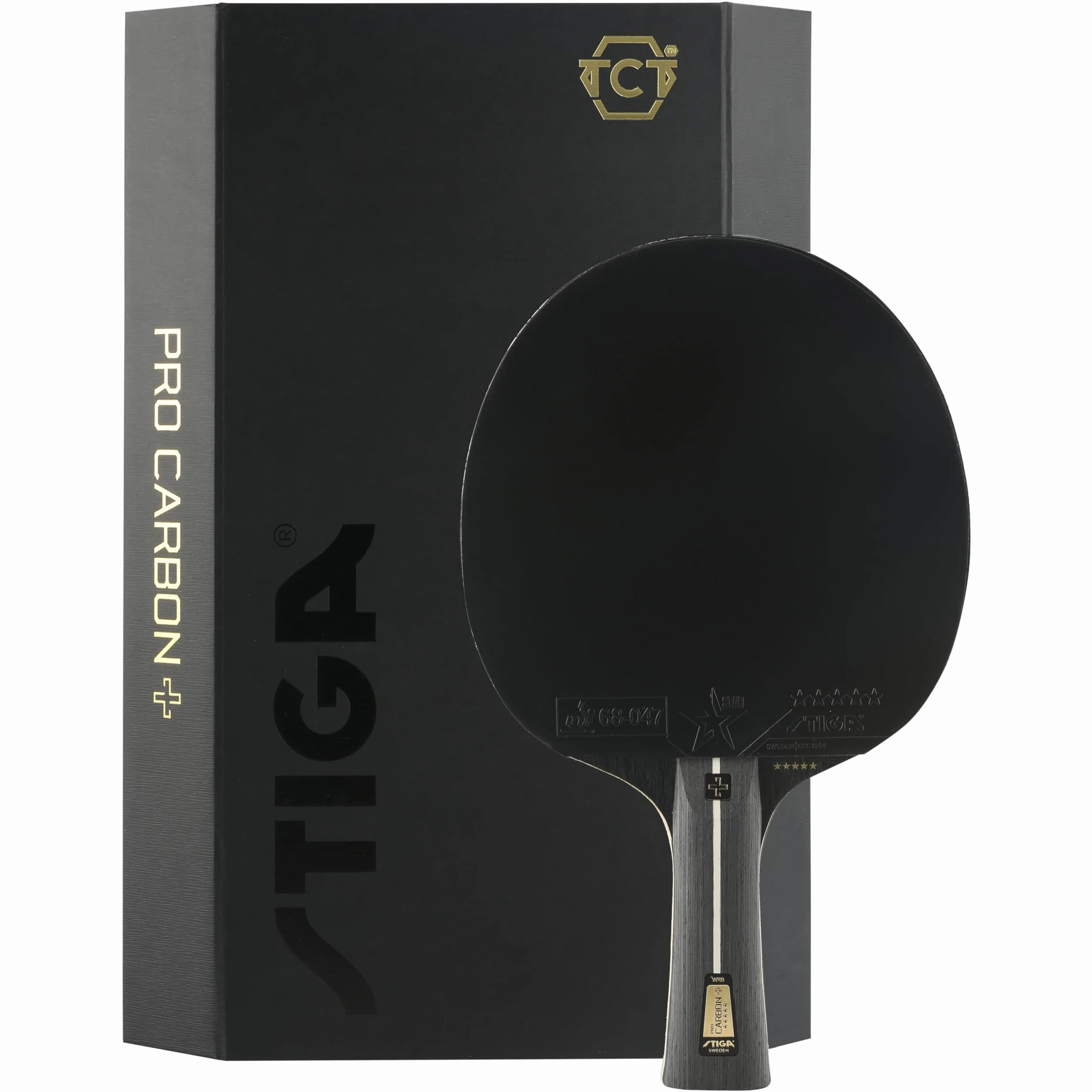 STIGA Pro Carbon + Table Tennis Bat for Advanced Offensive Competitive Players - ITTF Approved, Touch Carbon Technology - Enhanced Speed, Control and Comfort – Black/Red