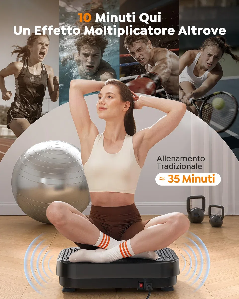 Pedana Vibrante Dimagrante, Vibration Plate Burever 150W, Massaggio Silenzioso ai Piedi, Sviluppo e Modellamento Muscolare, 99 Livelli, 5 Programmi di Allenamento, Telecomando, Fasce Elastiche