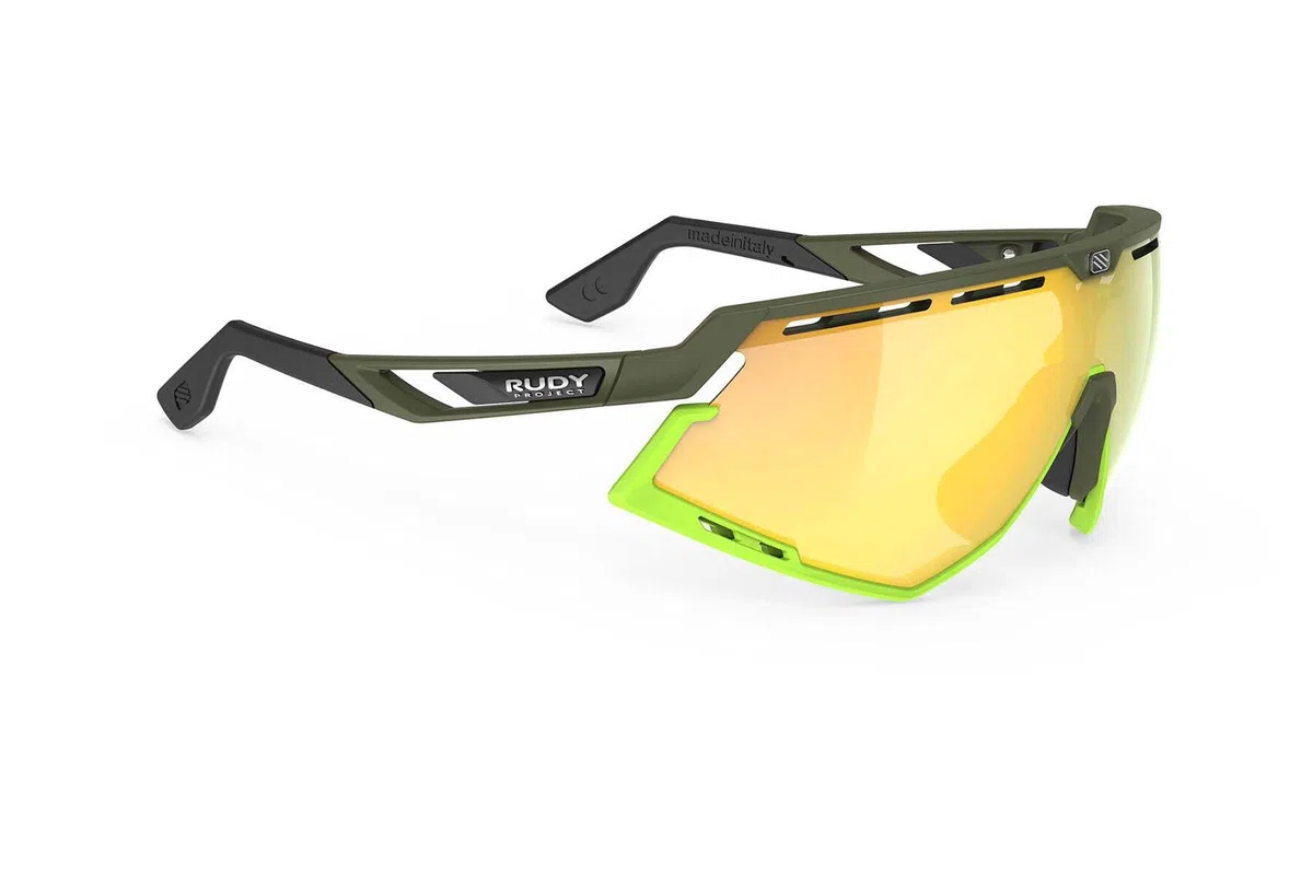 Rudy Project Defender Multilaser Yellow Olive Matte Occhiali, Taglia Unica Unisex Adulti, Giallo, Taglia unica