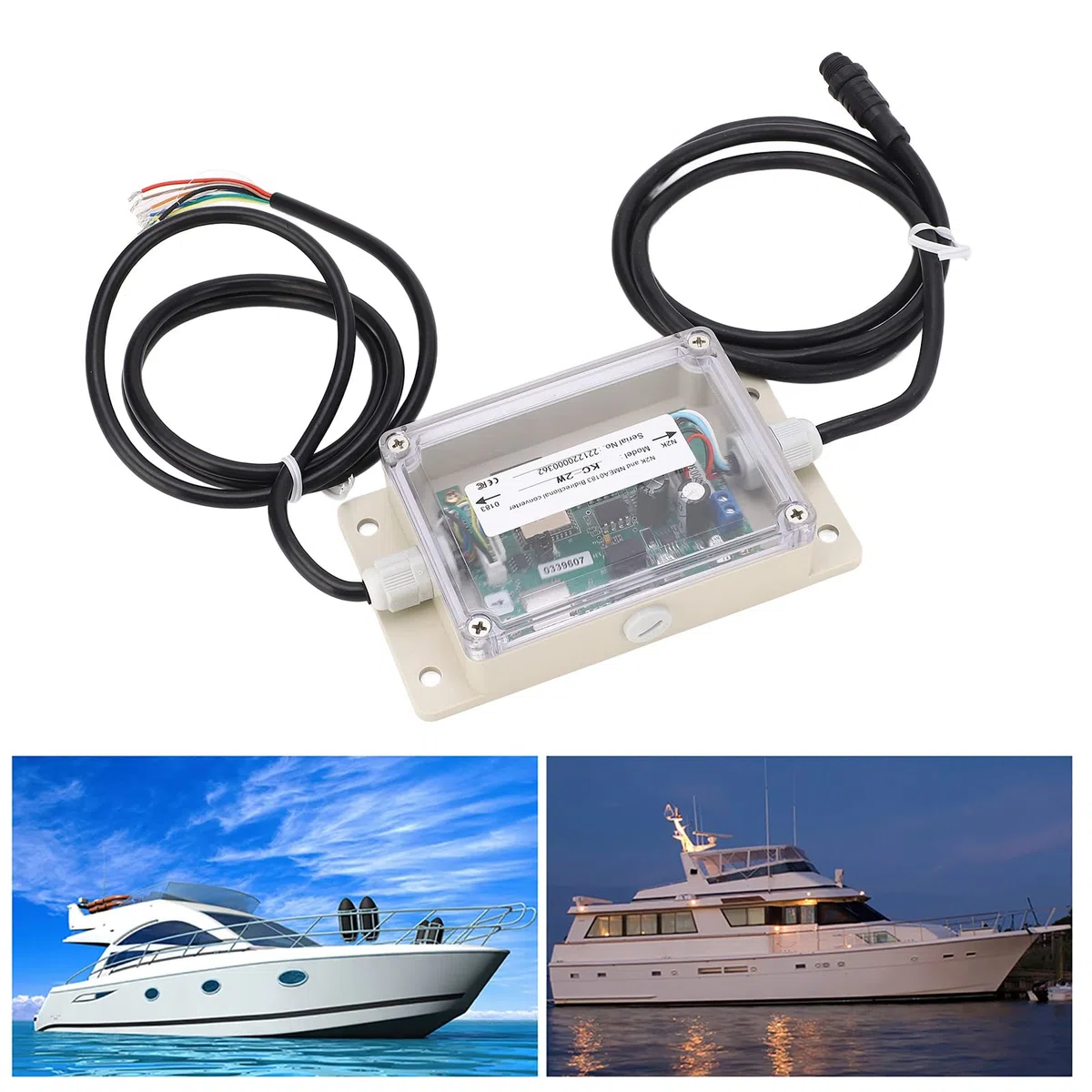 Bewinner Convertitore Bidirezionale KC-2W da NMEA 2000 a NMEA 0183, Impermeabile IPX67, 9-30 V, con WiFi, Connettore M12, Plug and Play per la Navigazione Marittima