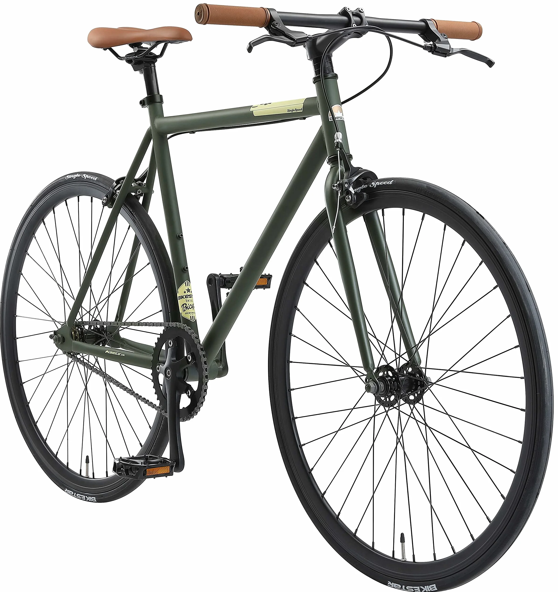 BIKESTAR Bici da Città Citybike Single Speed Fixie 28" | CTB Bici da Strada Telaio 53 cm Retro Vintage