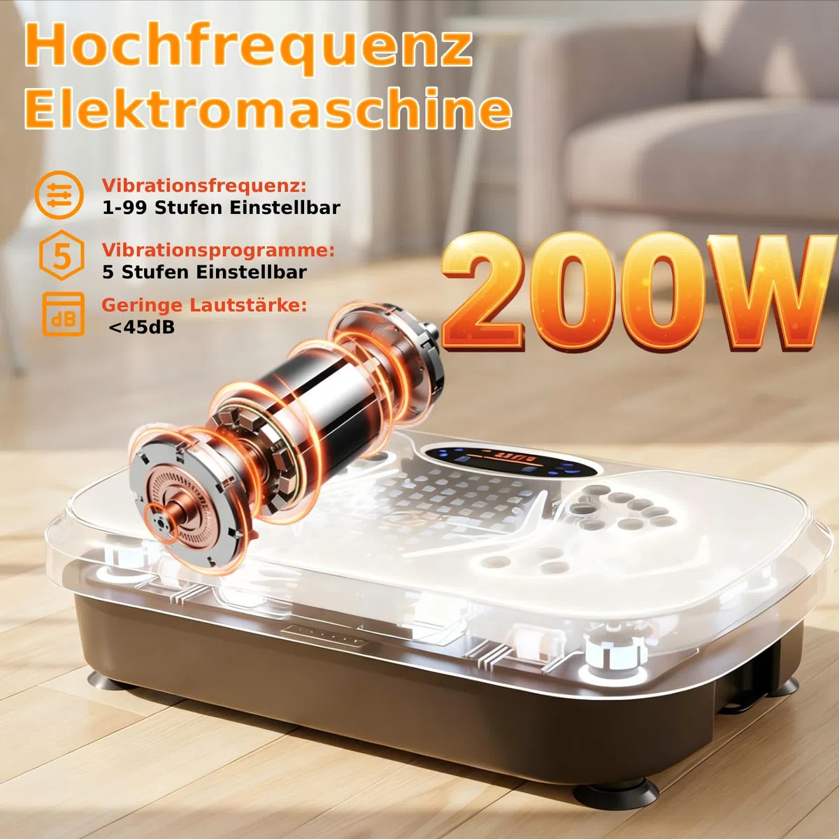 TLGREEN Piastra Vibrante, Design Compatto, 99 Livelli, 5 Programmi di Allenamento, con Bande di Resistenza, Touch Screen e Telecomando, Fitness Pedana Vibrazioni, Tavola Vibrante per Casa