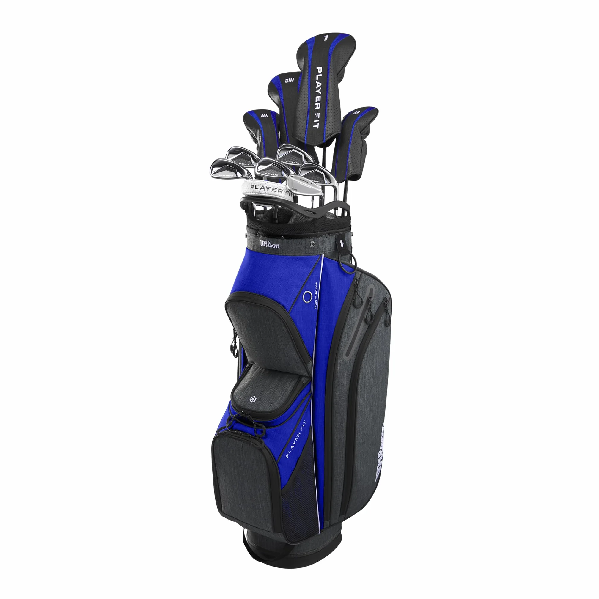 Mazze da Golf Wilson, Set Completo Player Fit, Inclusa Sacca da Golf Cart Bag, Grafite, Per Uomo