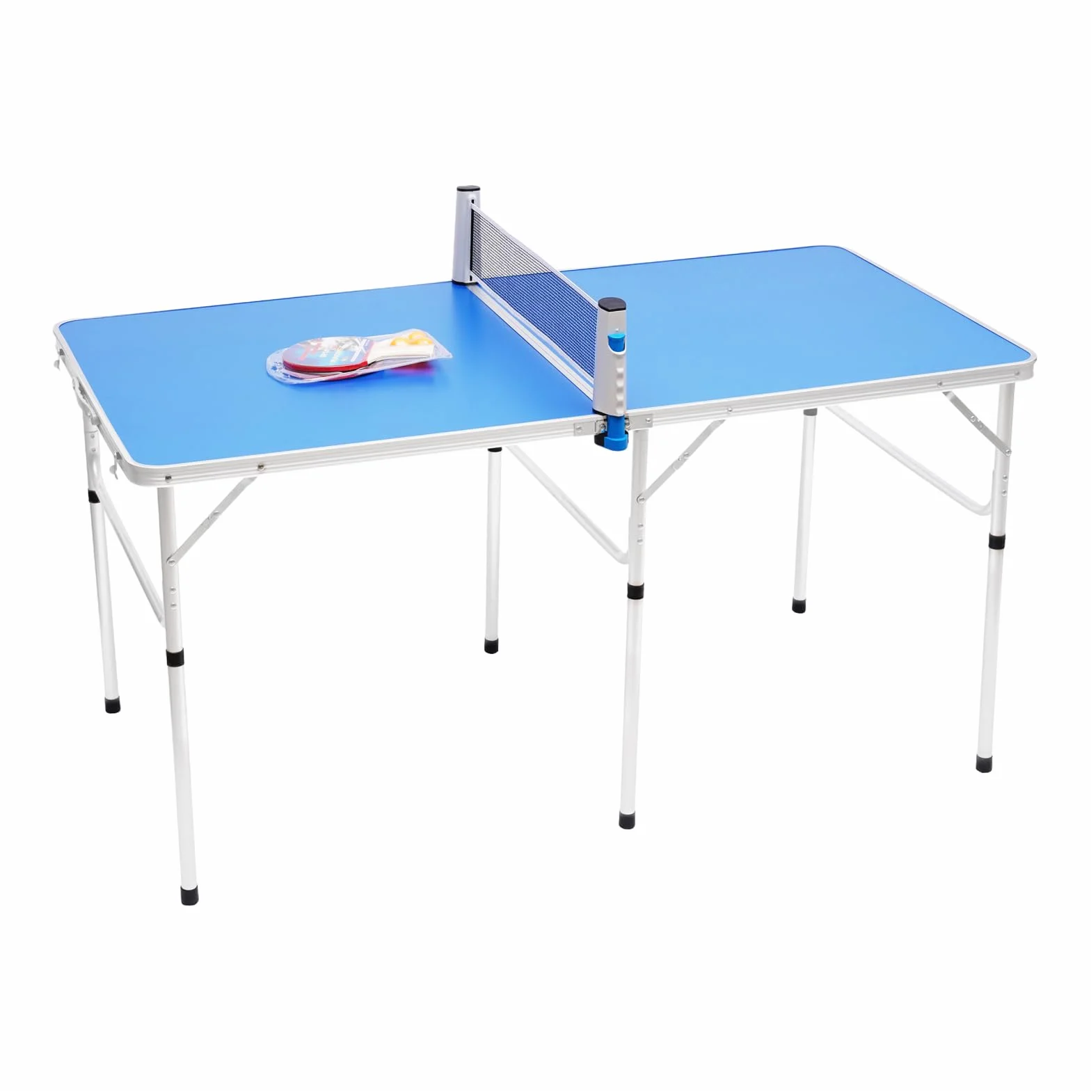 Tavolo da ping pong pieghevole in alluminio MDF, tavolo da ping pong stabile e salvaspazio, tavolo multifunzionale per interni ed esterni per famiglia, bambini, campeggio, casa
