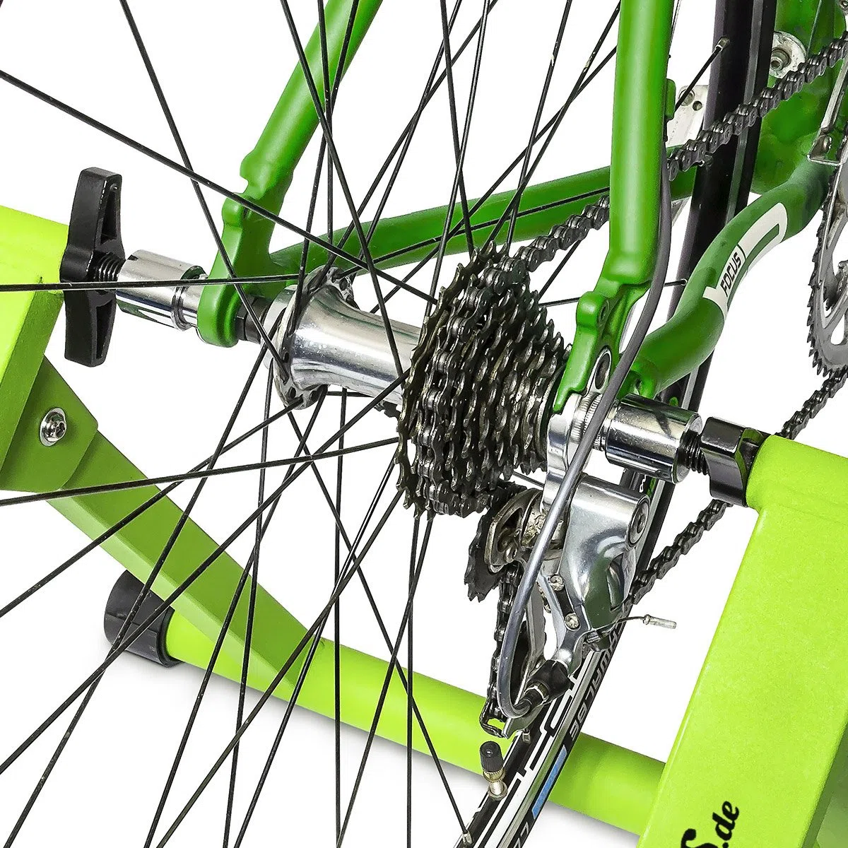 Relaxdays Rullo per Bicicletta - Relaxdays Trainer Pieghevole Bicicletta 6 velocità, Cerchi da 26-28, Blu e Verde Unisex Adulto