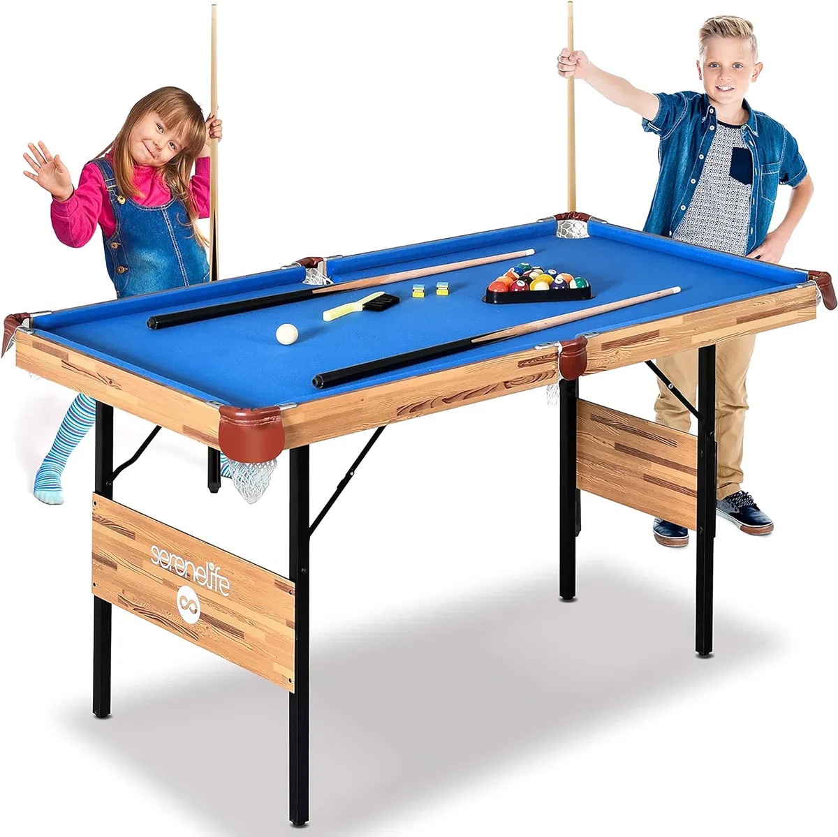 SereneLife Tavola da Calcio Balilla a Grandezza Naturale, Calcio con Palla Set per la Casa, Calcio Balilla Professionale, Design Moderno e Robusto.