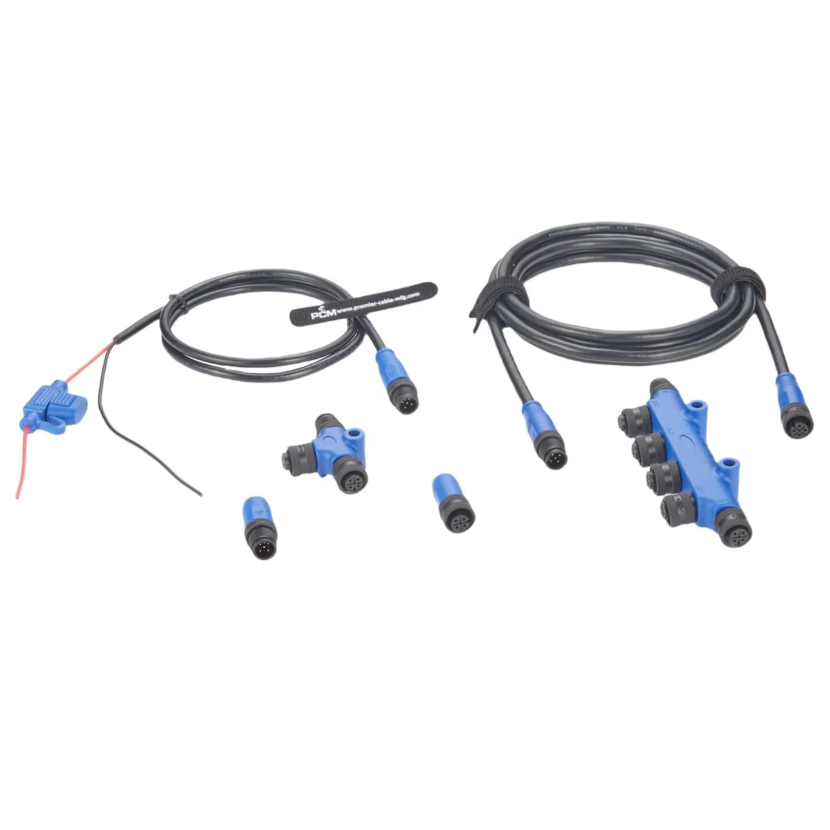 NMEA 2000 N2K Starter Kit, Marine Grade Backbone Drop Cable, connettore T, 4 porte, terminatori, cavo di alimentazione con fusibile per Lowrance, Simrad, Garmin (kit 2)