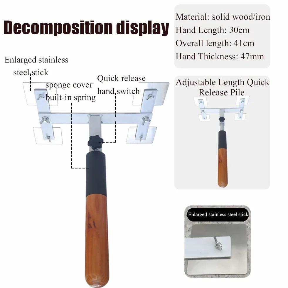 DYK&NX Wing Chun Wooden Dummy, Boxing Accessori per Allenamento Kung Chun, Wooden Dummy Training Target con Bracci A Molla per Muro o Oggetti Rigidi
