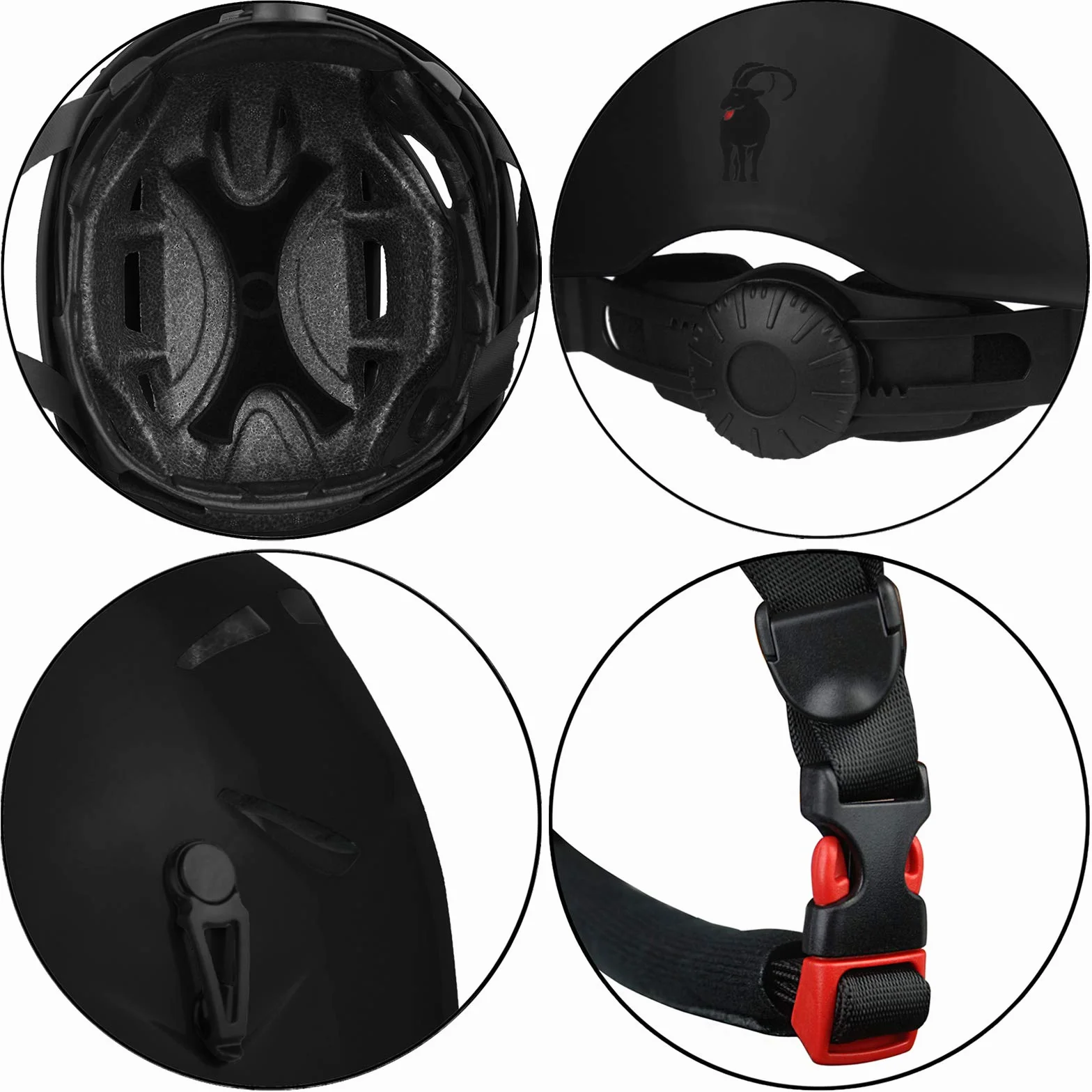 ALPIDEX Casco universale per arrampicata + ALPIDEX Imbracatura + Stubai Set da Via Ferrata BASIC 3.0 - Casco: black, Imbracatura: red