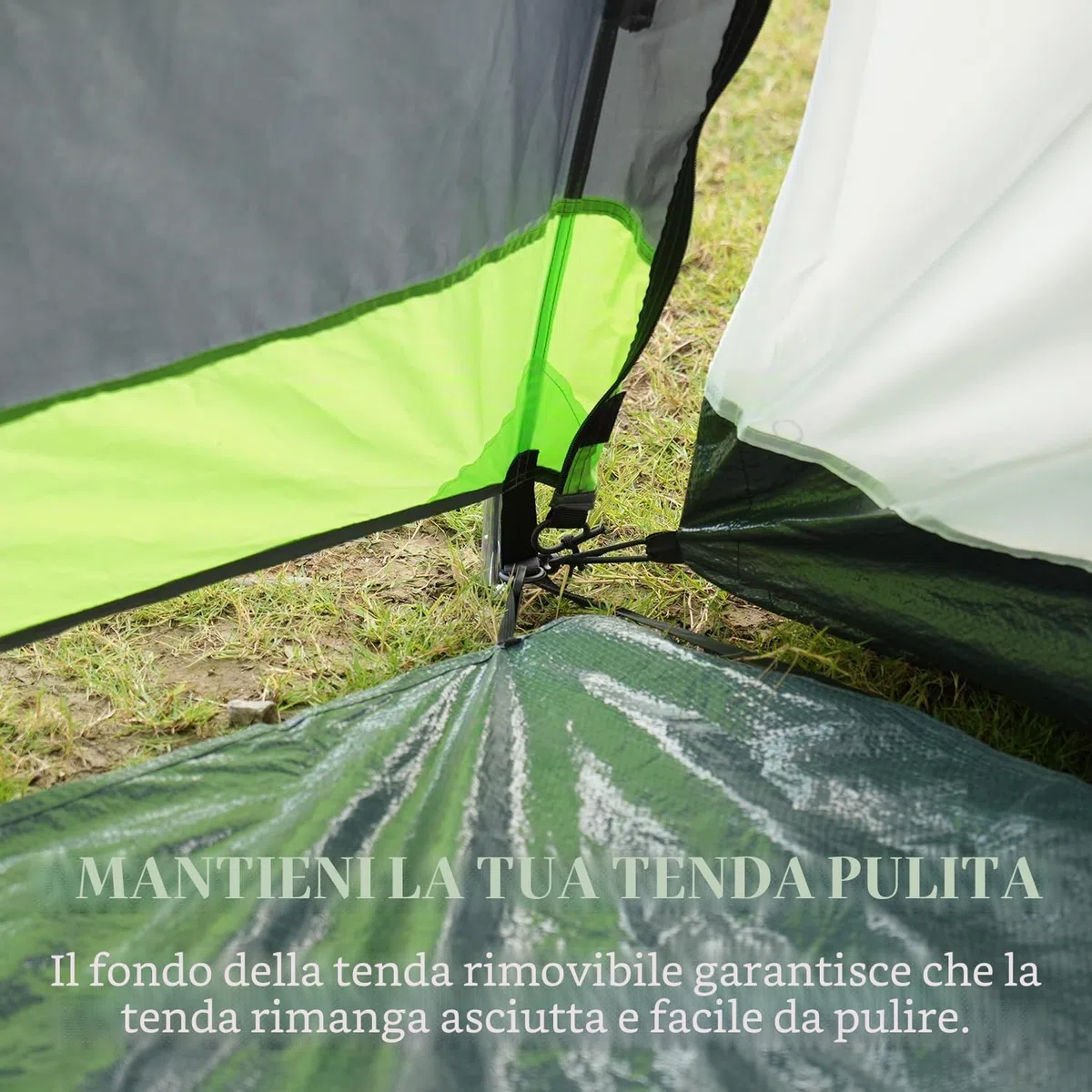 Tenda a tunnel per 4 persone, tenda Tipi, grande da campeggio con cabina letto, tenda familiare impermeabile, 3000 mm, tenda a 3 ingressi, tenda glamping con fondo rimovibile