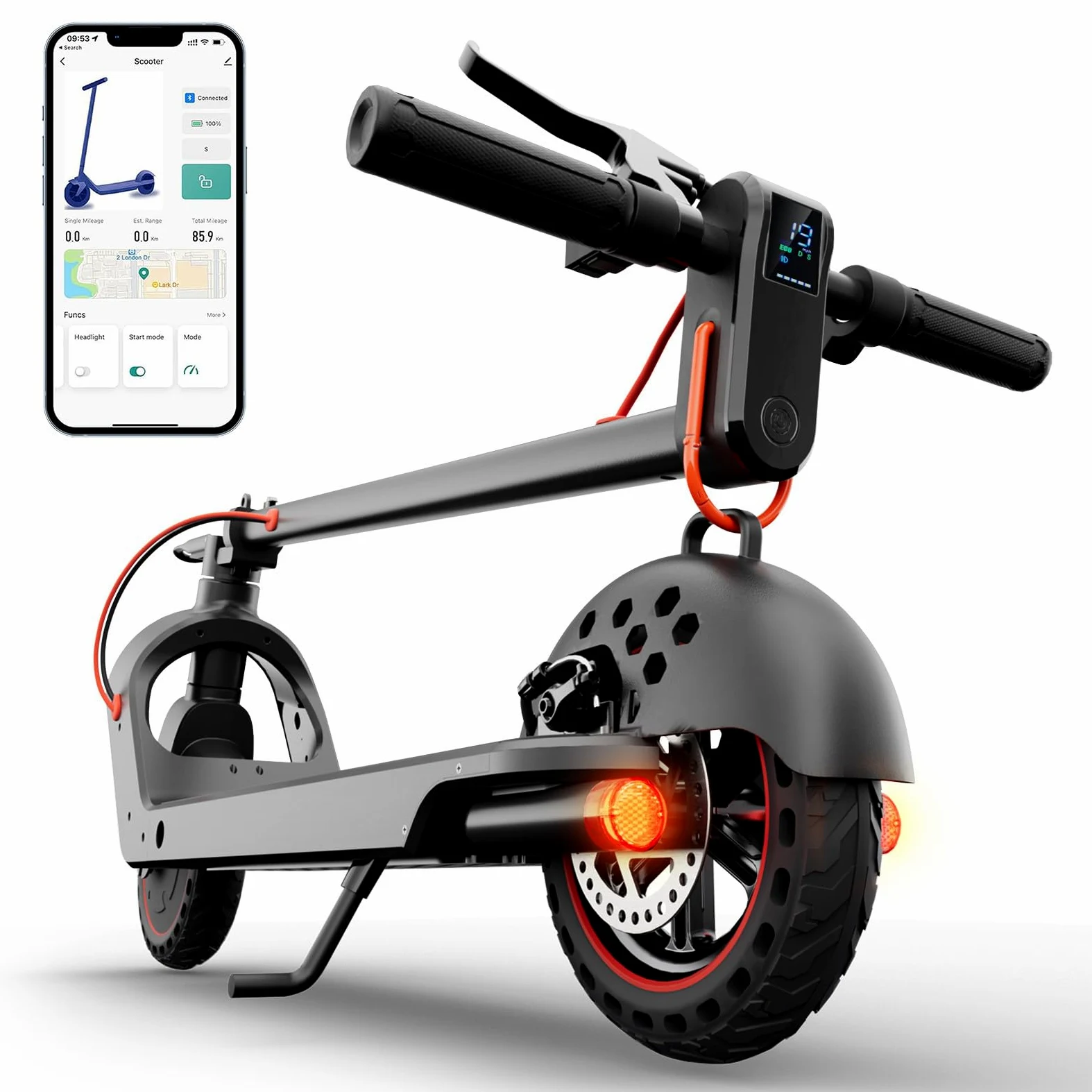 Monopattino Elettrico Adulto 500W, 35km Autonomia, Carico 140kg, Massima 25 Km/h, 8.5" Pneumatici Antiforatura, Doppio Freno, Controllo Tramite App, E-Scooter Pieghevole per Adulti e Adolescenti
