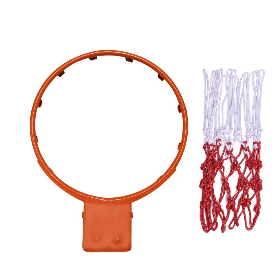 Aoneky Canestro da Basket da Muro Φ45 cm, con Rete in Nylon e 2 Molle a Compressione, Anello in Acciaio Massiccio da 18mm, Tabellone per Allenamento di Basket Interno e Esterno