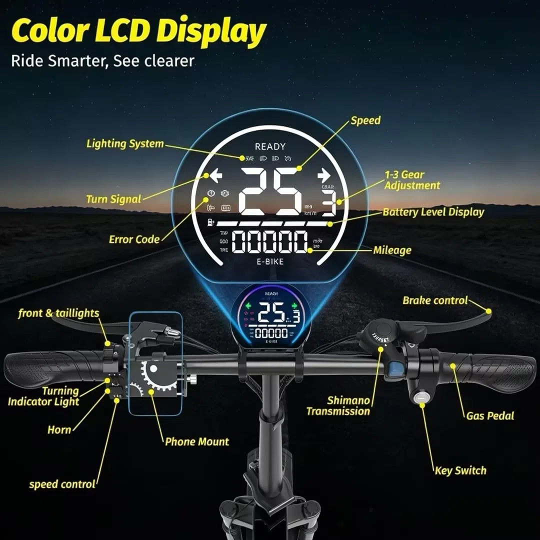 DEEPOWER Bici Elettrica Pieghevole per Adulti, Batteria Estraibile 48V 15.6Ah, Autonomia 110KM, Motore Coppia 85 N·m, Pneumatici Fat 20'' x 4.0, Cambio a 7 Velocità, Sospensione Completa (Blu)
