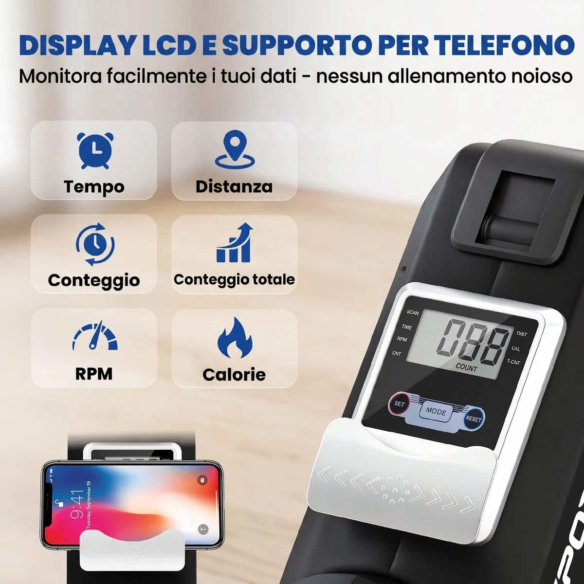 SPORTNOW Vogatore per Casa, Vogatore Magnetico Silenzioso con 16 Livelli Resistenza, APP Bluetooth, Guida Alluminio, Display LCD, Portatelefono, Ruote, Stoccaggio Verticale Salvaspazio, Max 130 kg