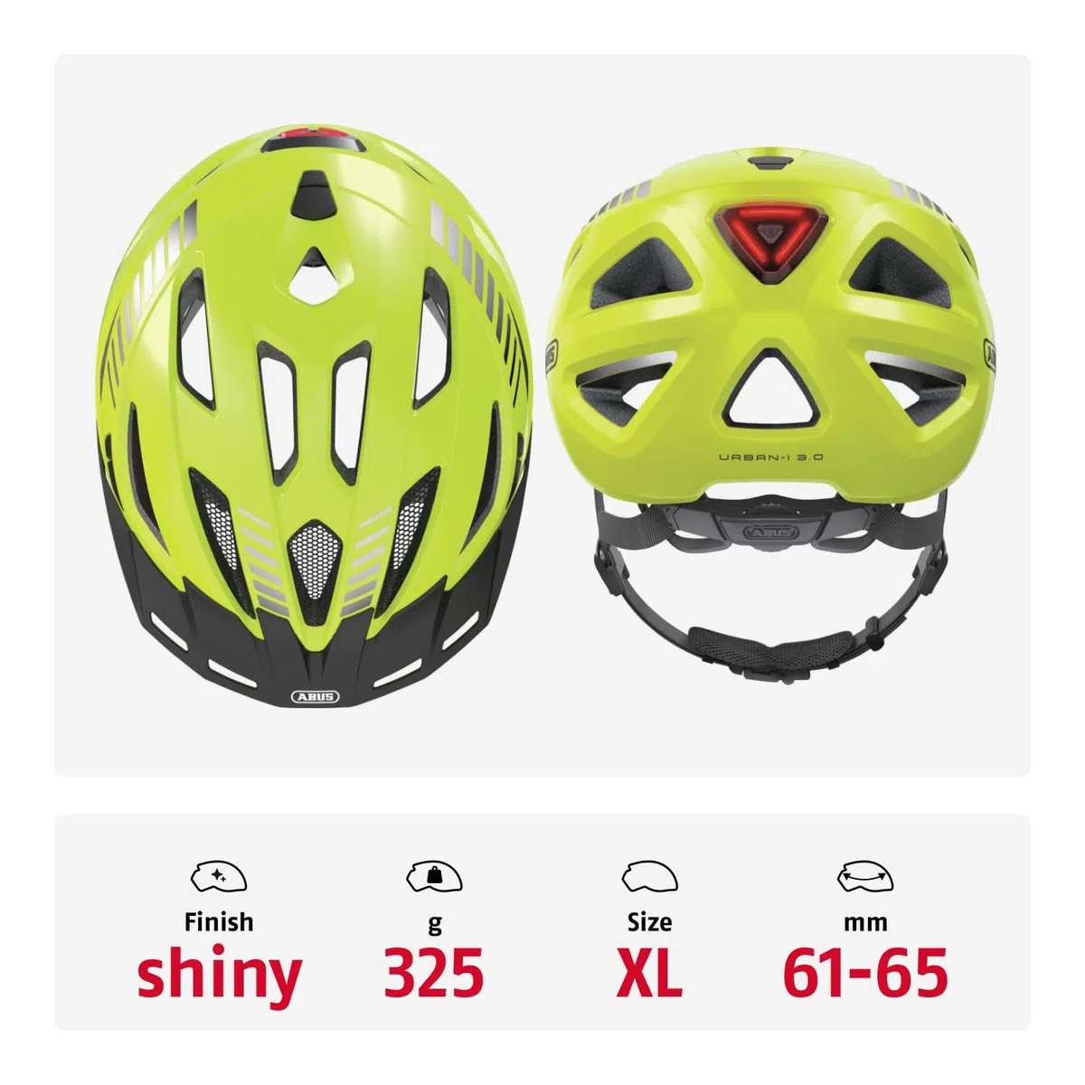 ABUS Urban-I 3.0 city helmet - casco da bici con luce posteriore, visiera e chiusura magnetica - per uomini e donne