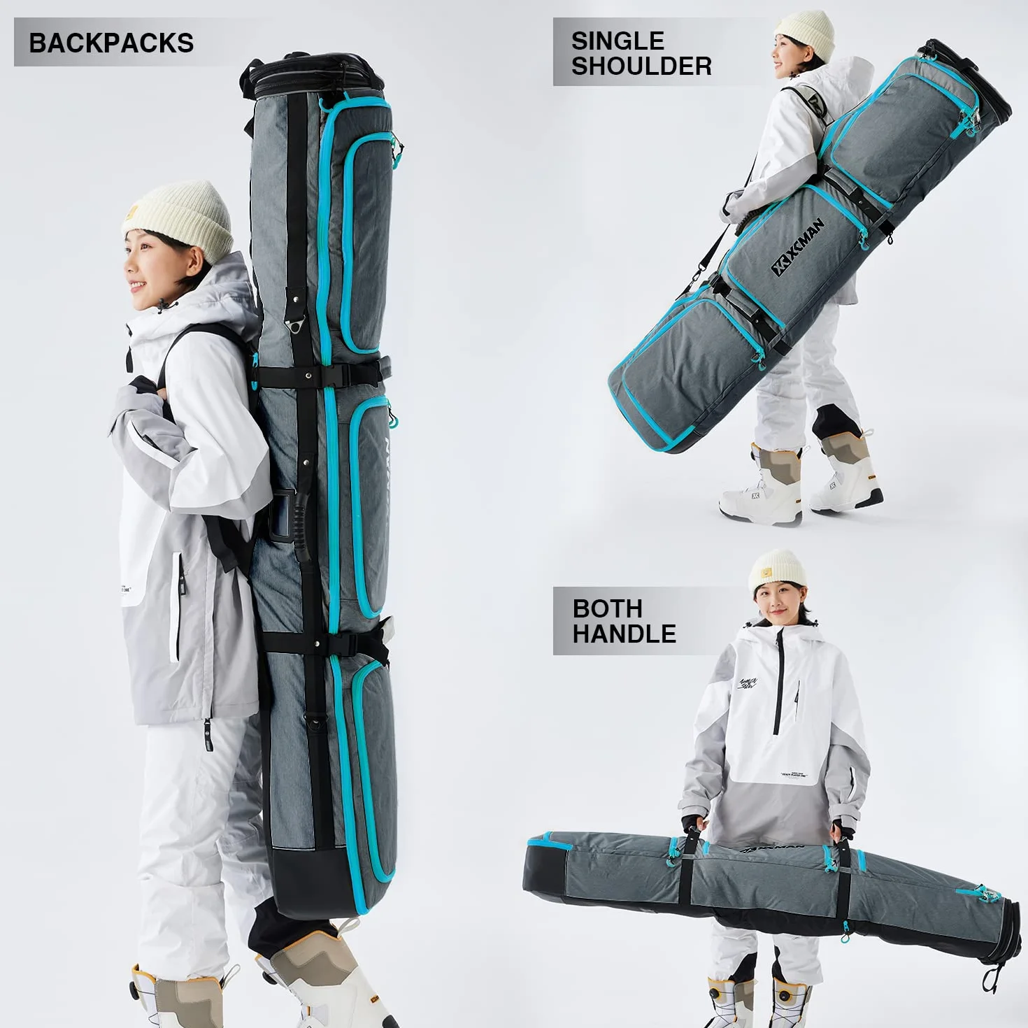 XCMAN Borsa per snowboard, snowboard Custodia per tavola Custodia Estensibile 160cm-190cm