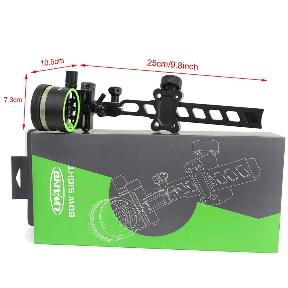 SHARROW Tiro con L'Arco Mirino per Arco Compound 5 Pin Bow Sight Micro Regolabile Alluminio Vista dell'Arco Composto con 4x 6x 8x Lente