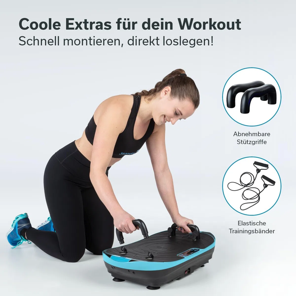 Skandika pedana vibrante V2 | attrezzatura fitness per il potenziamento muscolare, corpo intero, oscillazione 6 - 13 Hz, fino a 120 kg, con impugnatura