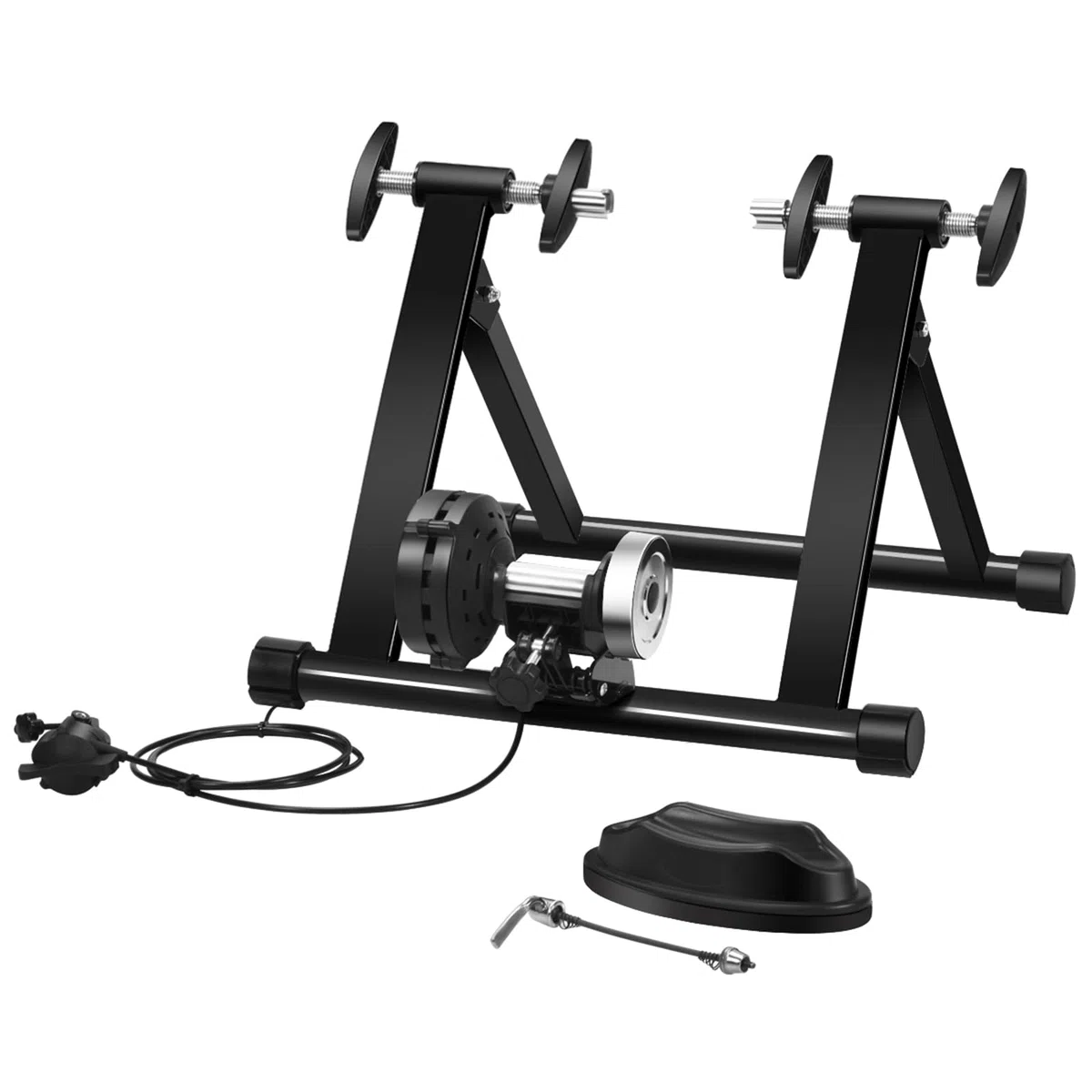 COSTWAY Rullo Allenamento per Bicicletta Trainer Bici Fitness, per Allenamento in Casa, Nero