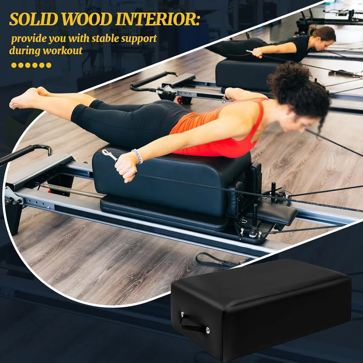 001, Pilates Sitting Box, Pilates Reformer, Pilates, Pilates Reformer Sitting Box - Accessorio Essenziale per Esercizi per Migliorare La Gamma di Movimento, Flessibilità E Forza