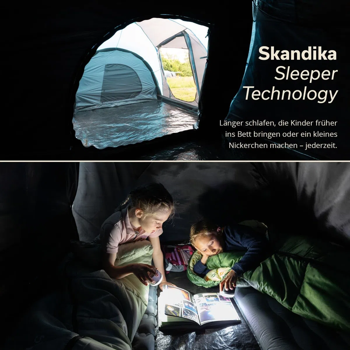 Skandika Hammerfest 4 persone - Tenda de campeggio familiare - zanzariera - 2x cabine da letto