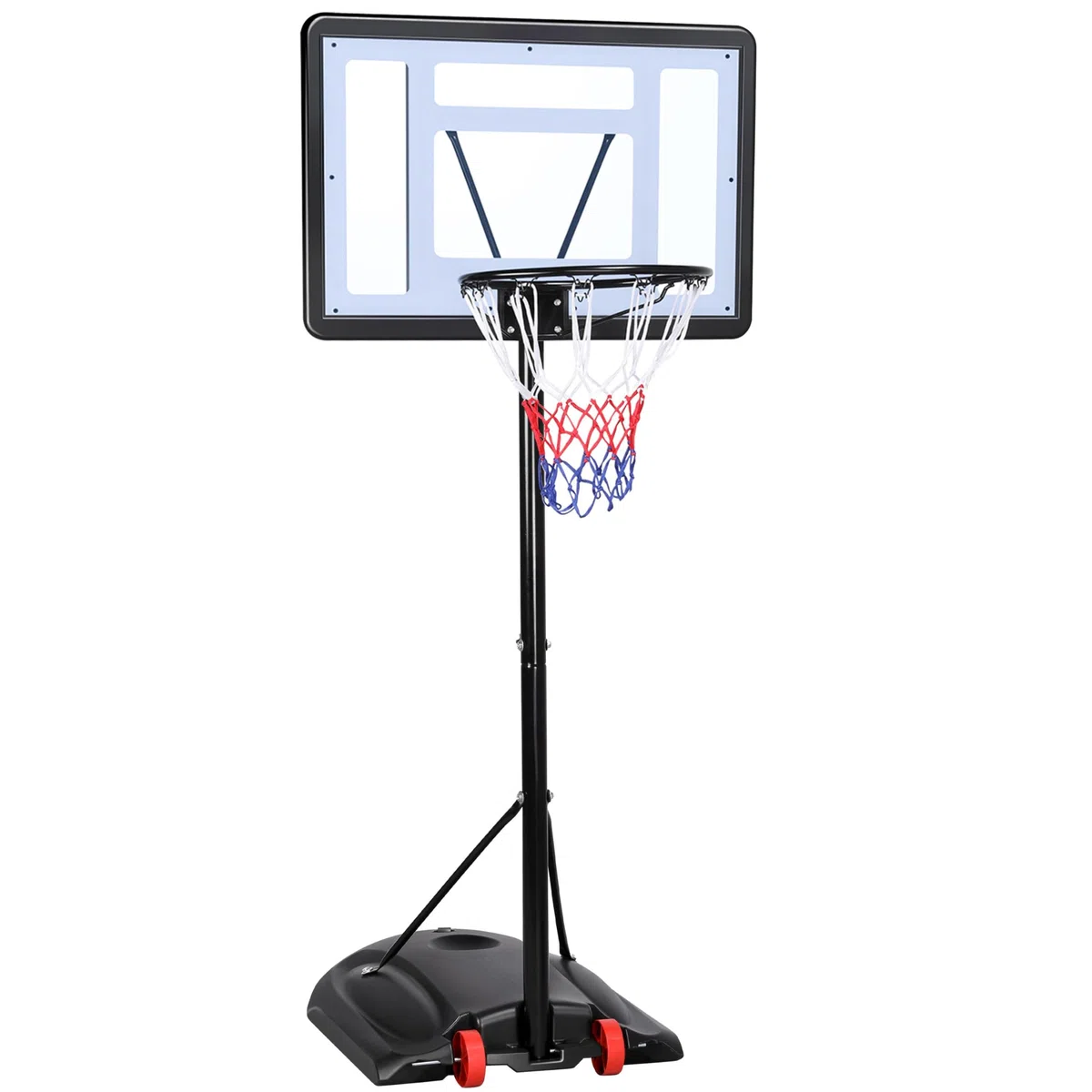 Yaheetech Canestro Basket Esterno Interno Camera Portatile con Colonna Tabellone Canestro Altezza Regolabile