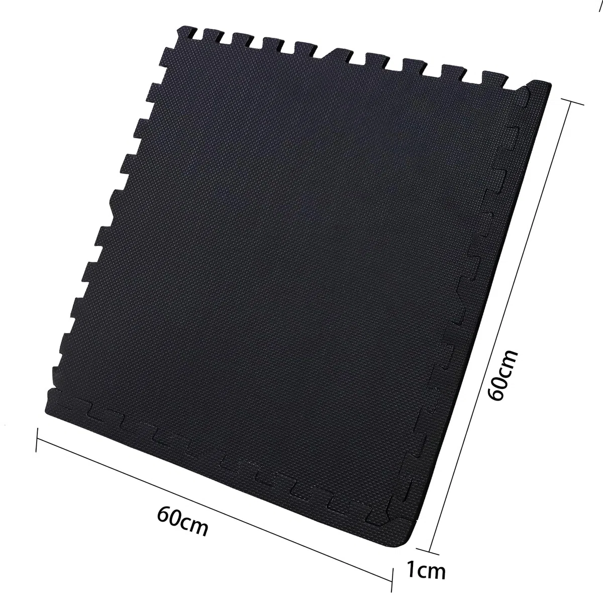 CCLIFE Tappeto Puzzle palestra tappeto a incastro pavimento gommato palestra tappeto da fitness tappeto antiurto,60x60 cm 16 pezzi nero - tessitura tela