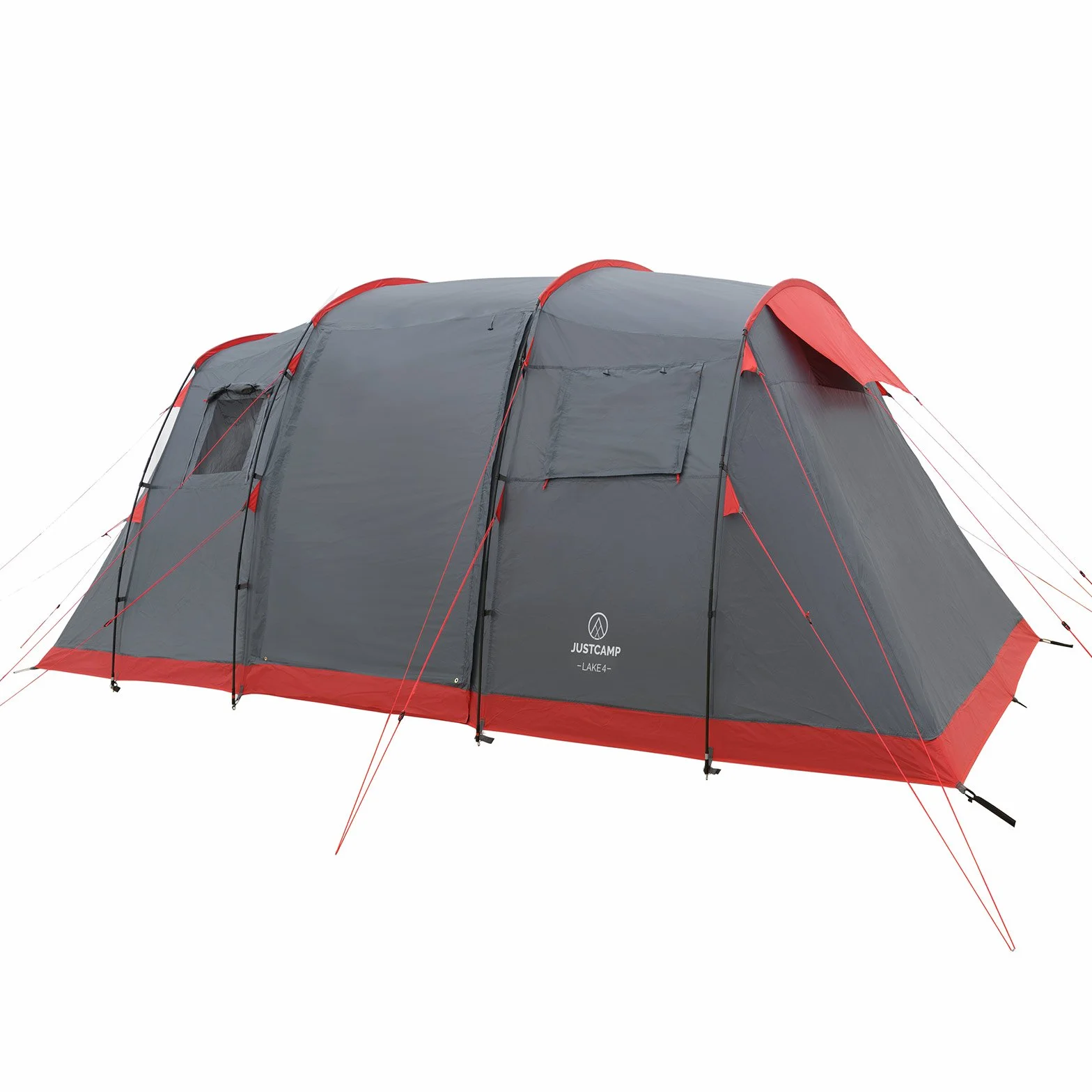 JUSTCAMP Lake 4 Tenda da Campeggio 4 posti - 2 camere (470 x 230 x 190 cm)