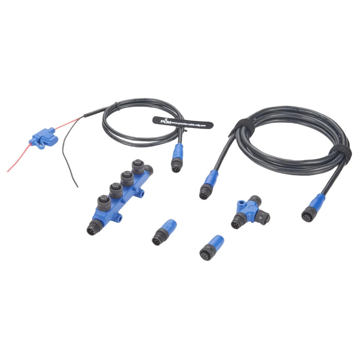 NMEA 2000 N2K Starter Kit, Marine Grade Backbone Drop Cable, connettore T, 4 porte, terminatori, cavo di alimentazione con fusibile per Lowrance, Simrad, Garmin (kit 2)