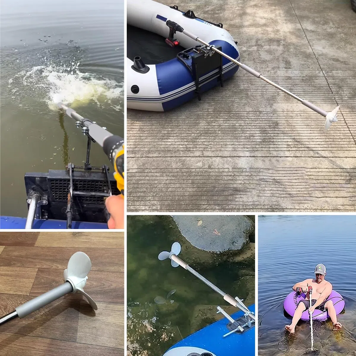 Elica elettrica per trapano per kayak canoa gommone gonfiabile, accessorio leggero per barca per pesca viaggi piccola moto d'acqua