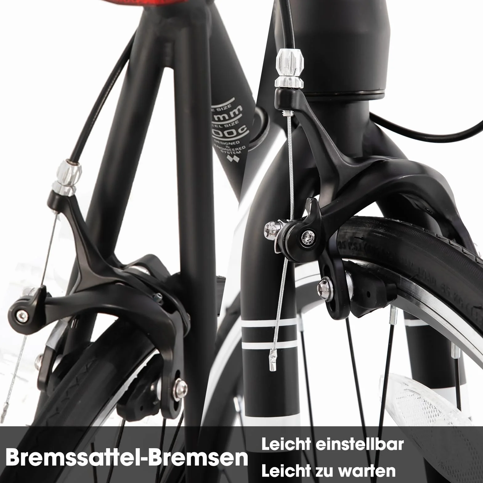 HILAND Alliance Bici da Strada 28”, 14 Velocità, Telaio in Alluminio da 49/53/57 cm, 700C Bicicletta da Città e da Pendolare per Uomo e Donna, Nero/Bianco