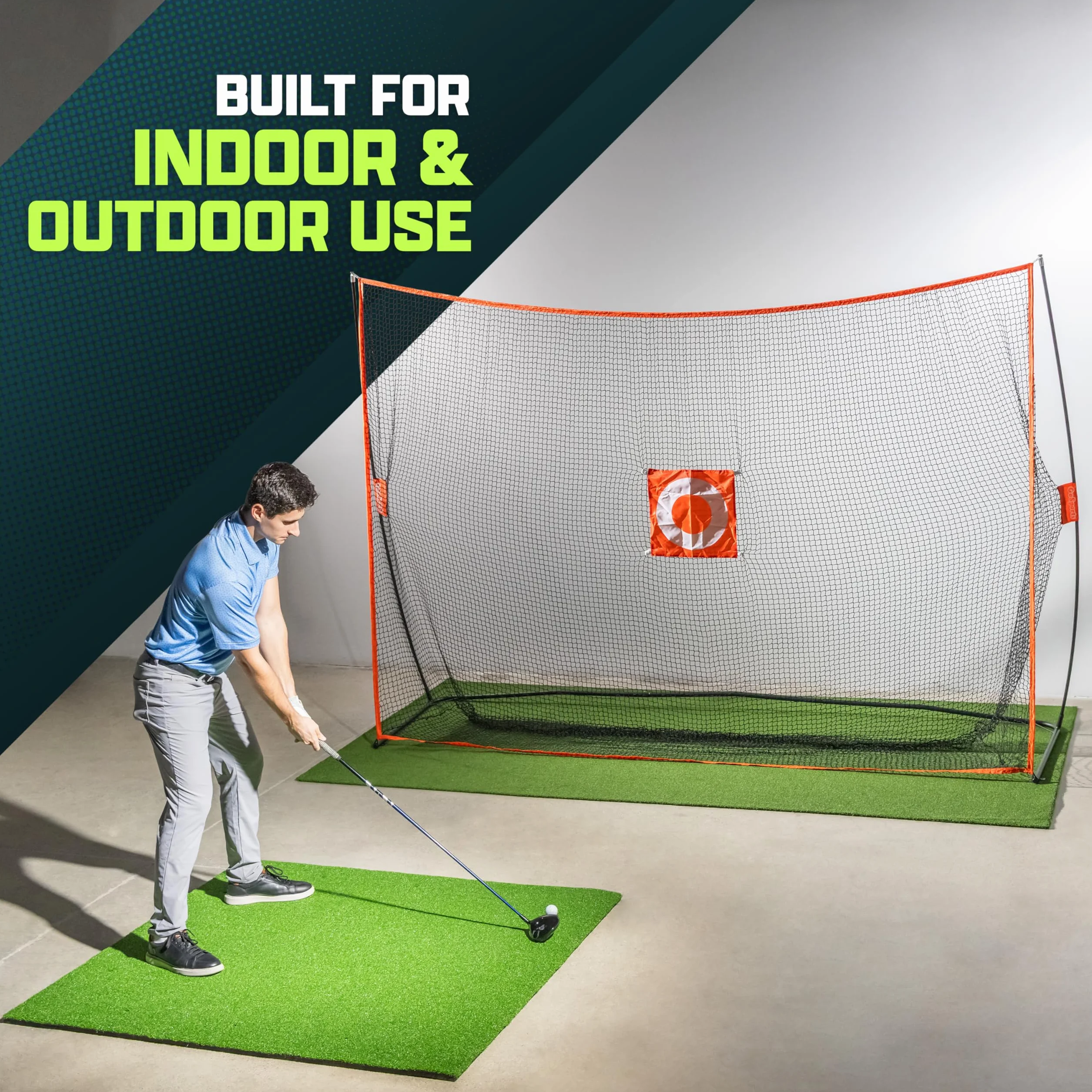 GoSports Golf Practice Hitting Net - Choose Between Huge 10' x 7' or 7' x 7' Nets -Personal Driving Range for Indoor or Outdoor Use - Designed by Golfers for Golfers