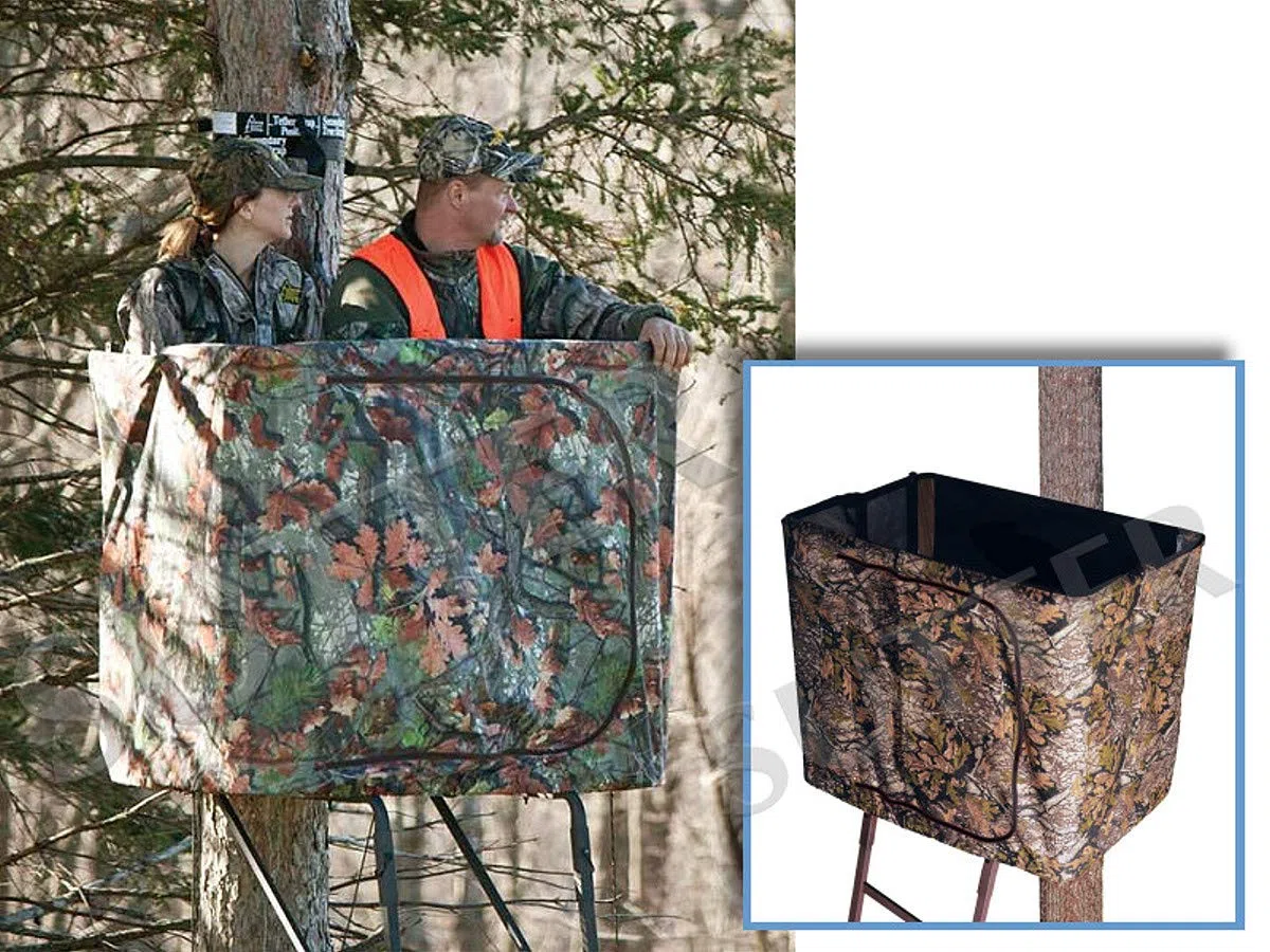 SUTTER Treestand & Posta 2 Persone trasportabile 5,0m / in Acciaio Robusto, Sedile e Schienale Imbottiti/Supporto per Scale