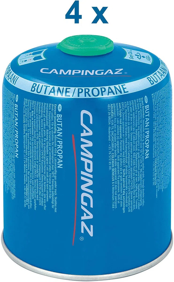 Campingaz CV 470 Plus, 4 cartucce a gas, per stufe da campeggio Campingaz a valvola Easy Click Plus per un facile montaggio, miscela propano-butano