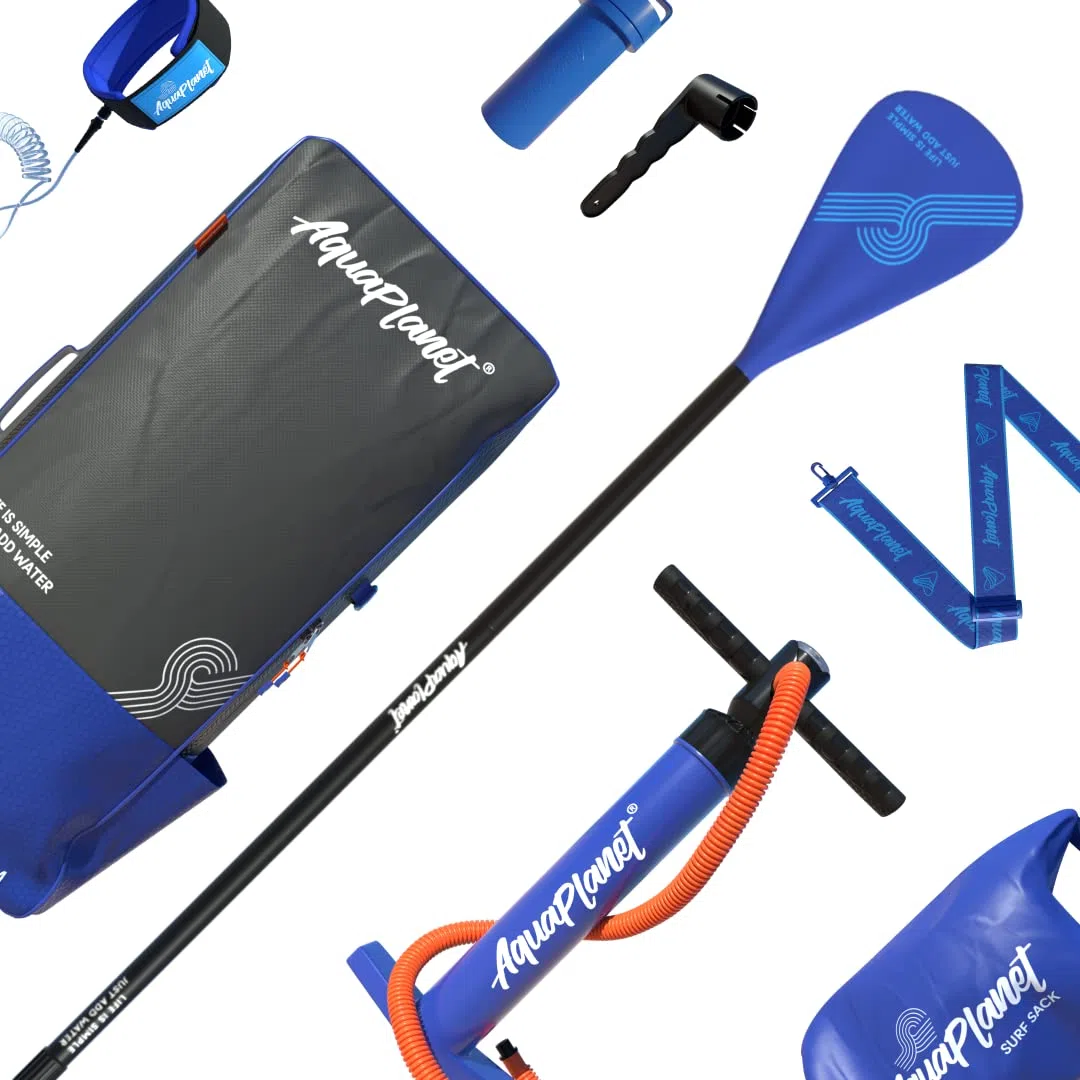 AQUAPLANET SUP Gonfiabile Pace 325 cm. Tavola Paddle Surf (Principianti ed Esperti) con Pinna, Pagaia, Pompa, Kit di Riparazione,Zaino, Guinzaglio, Borsa Stagna, Tracolla