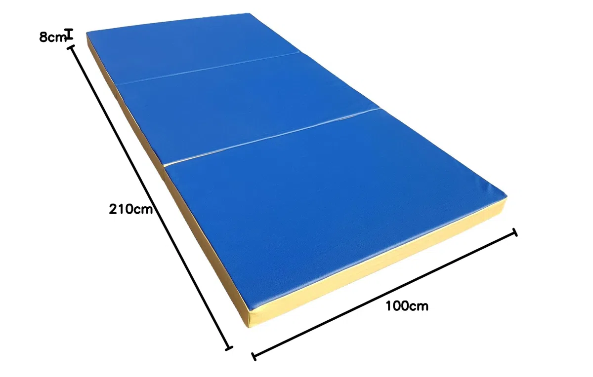 NiroSport Materassino di Caduta 210 x 100 x 8 cm Pieghevole Tappetino da Allenamento Tappetino da Ginnastica per Esercizi Fitness Stuoia Sportiva Gym Mat Impermeabile