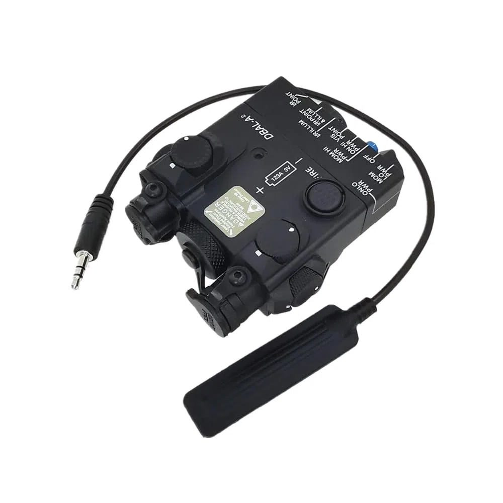 HWZ AN/PEQ-15A DBAL-A2 LED luce bianca + lenti con interruttore remoto custodia per batteria tattica nera