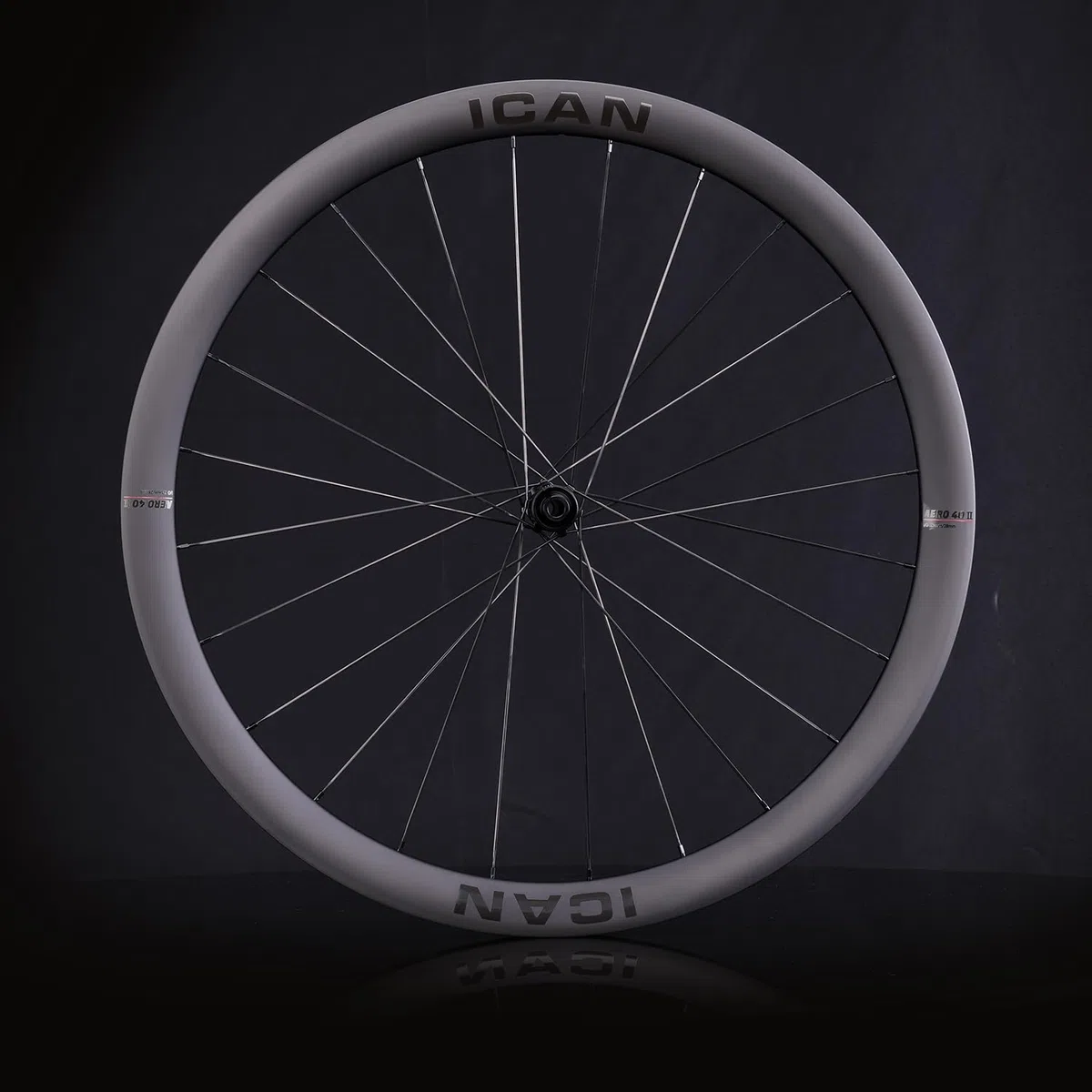 ICAN Aero (Plus) - Set di ruote per bici da strada in carbonio, 40 mm/50 mm, 1355 g/1382 g/1400 g/1430 g, freno a disco 700 C, larghezza interna 18,35 mm/23 mm, compatibile con copertoncino senza