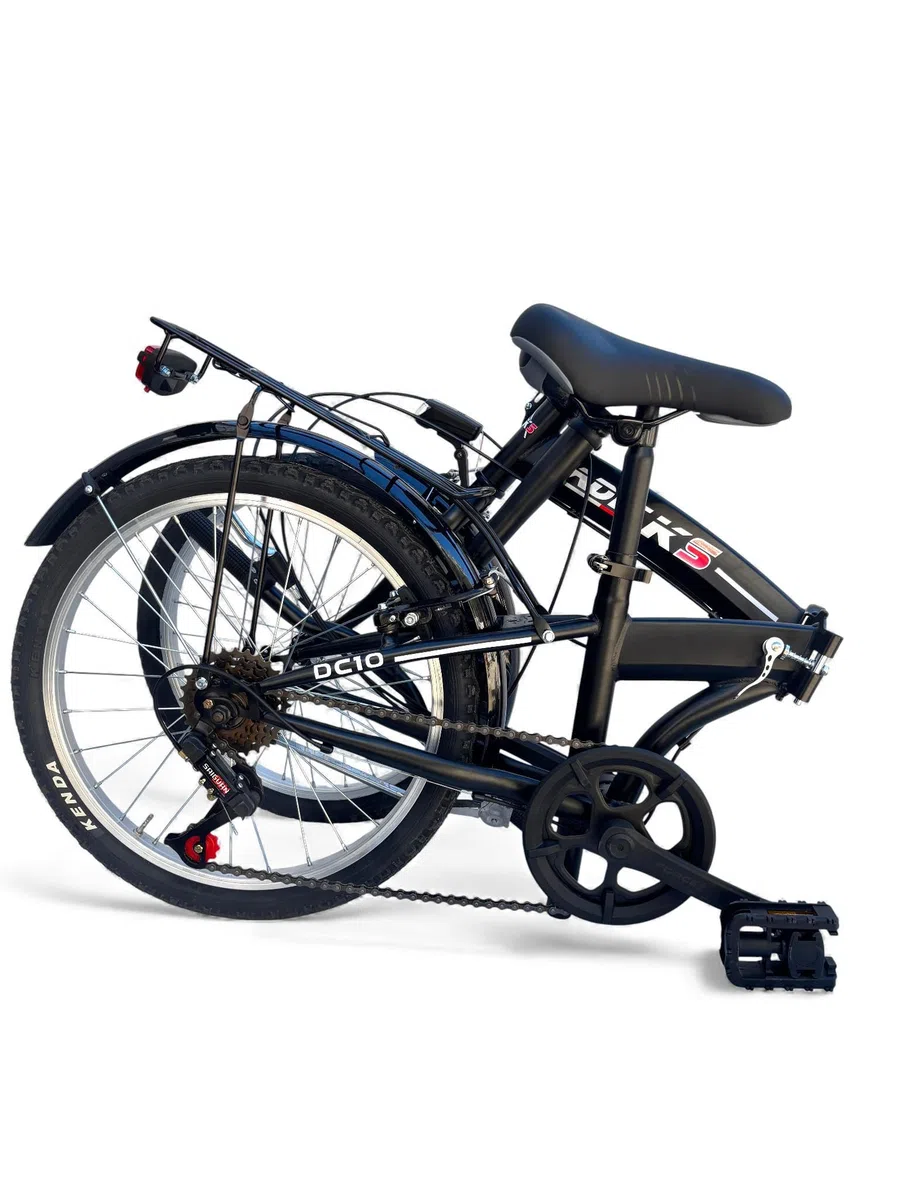 MADICKS Bicicletta Pieghevole 20" Folding Nera · City Bike Unisex con Cambio 6 Velocità · Telaio Robusto · Design Made in Italy · Comoda e Pratica per Uso Urbano