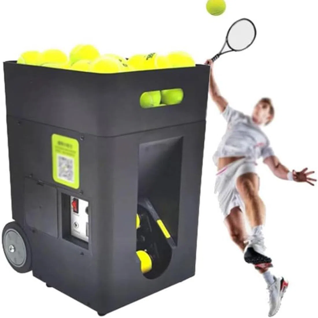 Macchina Lanciapalle Tennis Portatile, Spara Palline Tennis Automatica Intelligente, con Telecomando E App, Macchina per Allenamento da Tennis, Tennis Trainer Automatica