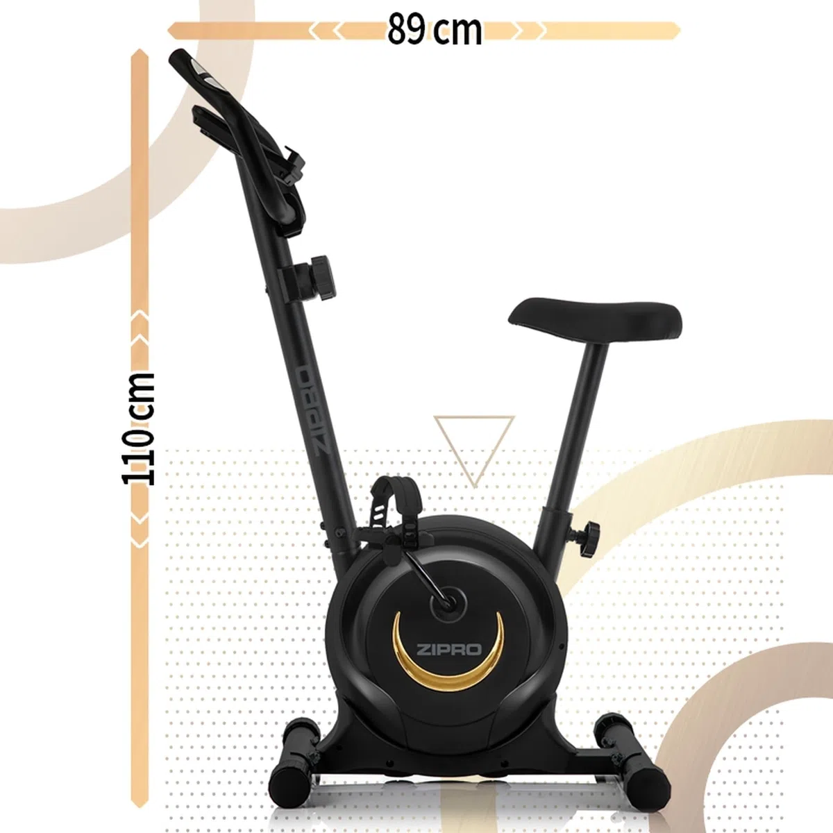 ZIPRO Cyclette da Casa con 8 Livelli di Resistenza Magnetica, Supporto per Smartphone, Schermo LCD, Sella Regolabile, Cyclette per Casa per Più Esercizi, Ciclette Professionale da Camera (One S)