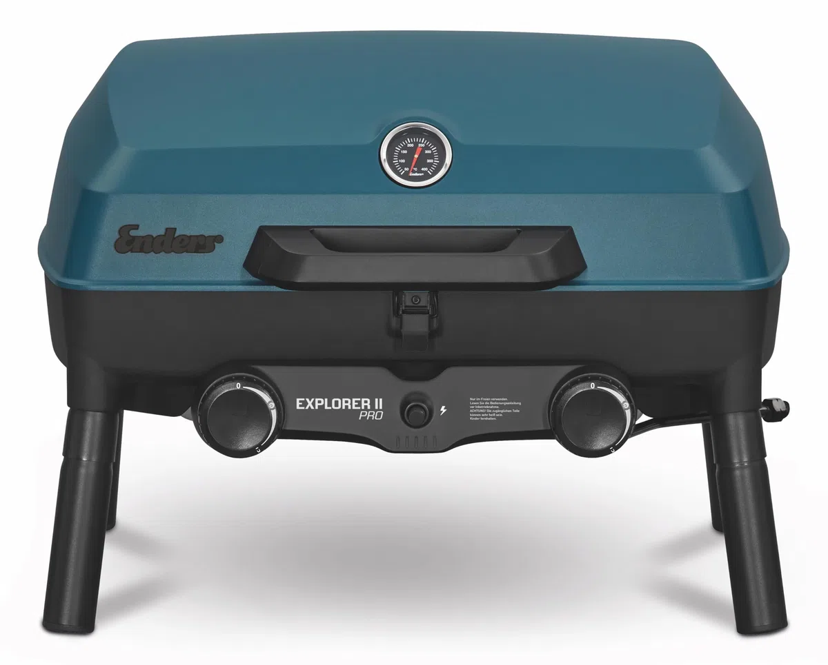 Enders Explorer II PRO Barbecue a Gas, Griglia a Gas da Campeggio, Portatile, da Esterno, Griglia Portatile a 2 Fuochi in Acciaio Inox, Multifunzionale e Facile da trasportare #210833