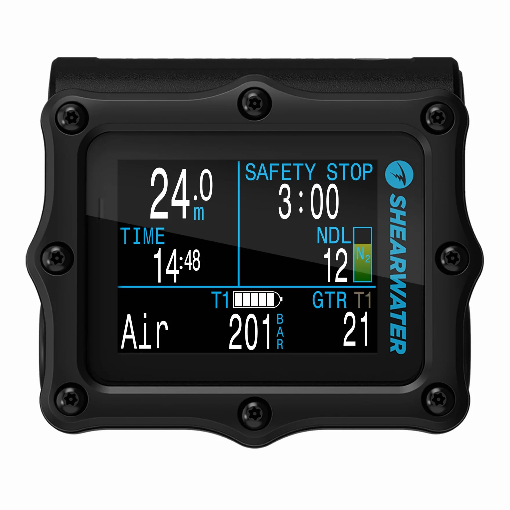 Shearwater Perdix 2 Ti Dive Computer Nero Titanio