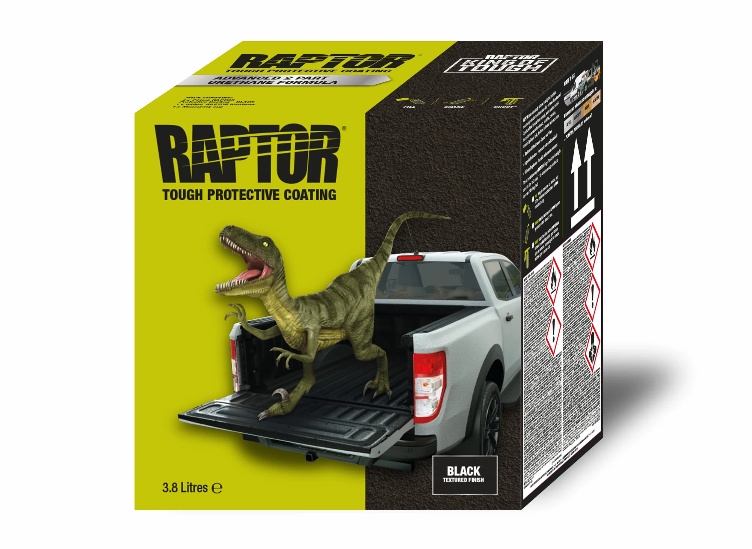RAPTOR rivestimento protettivo KIT, 4 bottiglie 3,79 litri (incluso indurente), colorabile con pistola U-POL Standard UBS