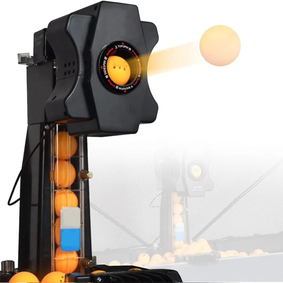 Lanciapalline Ping Pong,Robot Ping Pong,Rete Staccabile,Allenamento Ping Pong Automatico,con Rotazione,Frequenza,velocità della Pallina, Atterraggio E Altezza Personalizzabili